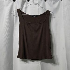 🤎 Chocolate brown ribbed crop top 🤎